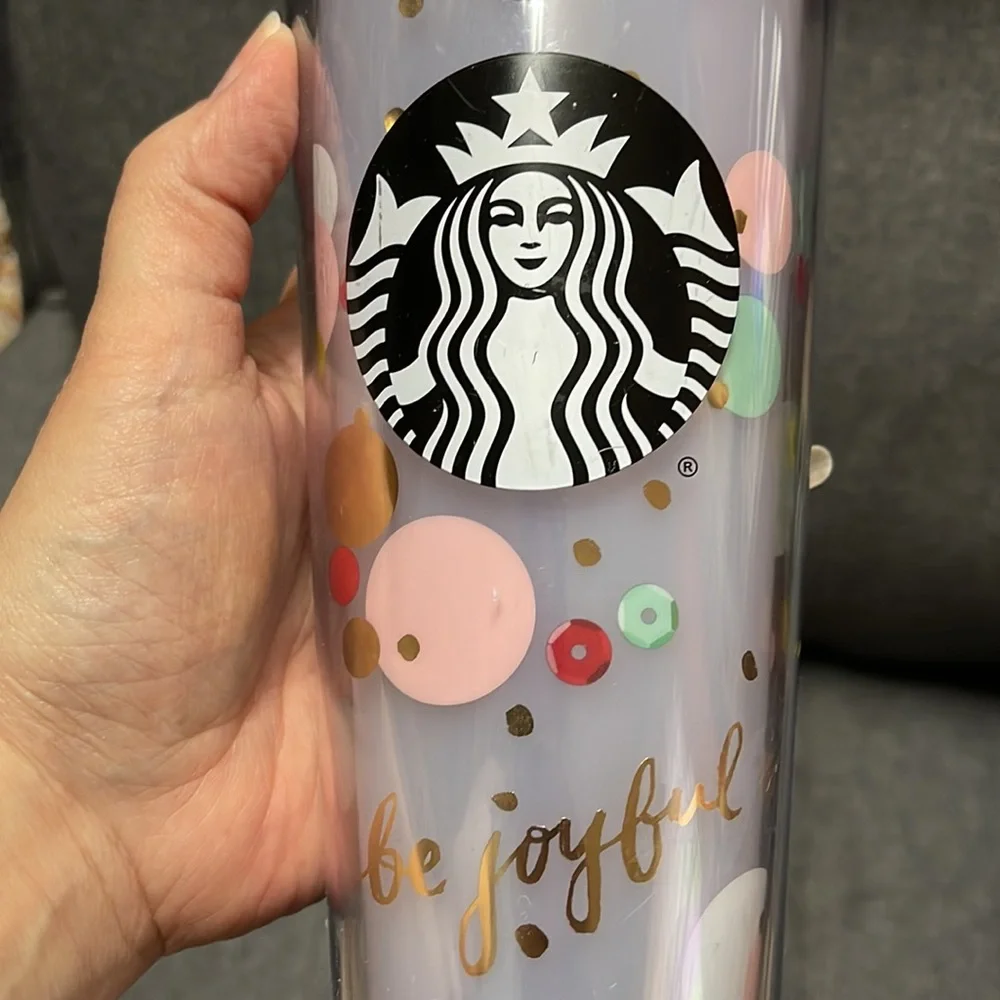 Starbucks Confetti Double Walled Be Joyful Tumbler with Straw
